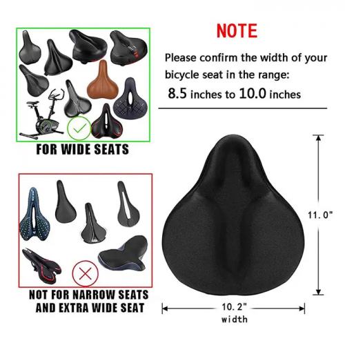 Bike spare parts 280*260MM bicycle silicone cushion seat covers waterproof bicycle saddles cover 