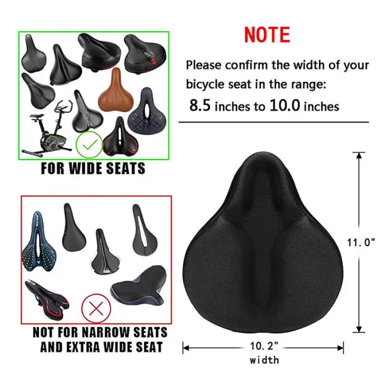 Bike spare parts 280*260MM bicycle silicone cushion seat covers waterproof bicycle saddles cover  