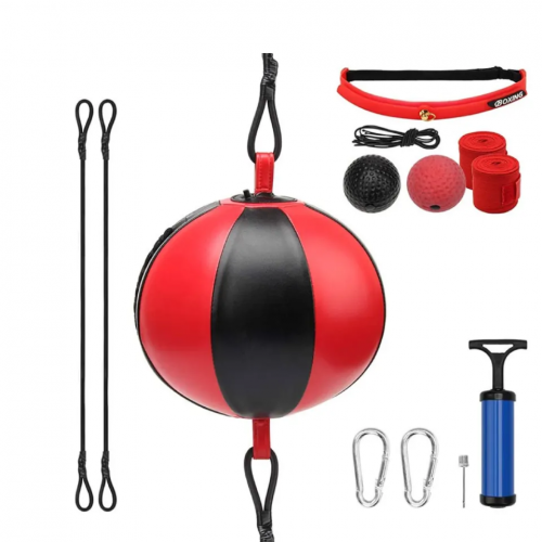 PU Leather Double-End MMA Boxing Ball Training Speed Hanging Punching Ball Suit for Men & Women