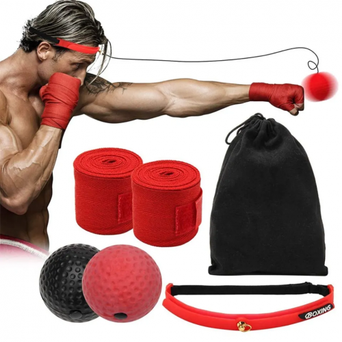 PU Leather Double-End MMA Boxing Ball Training Speed Hanging Punching Ball Suit for Men & Women