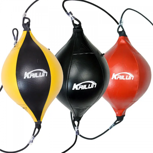 Double End Boxing Speed Ball PU Leather Hanging Inflatable Punching Bag Ball