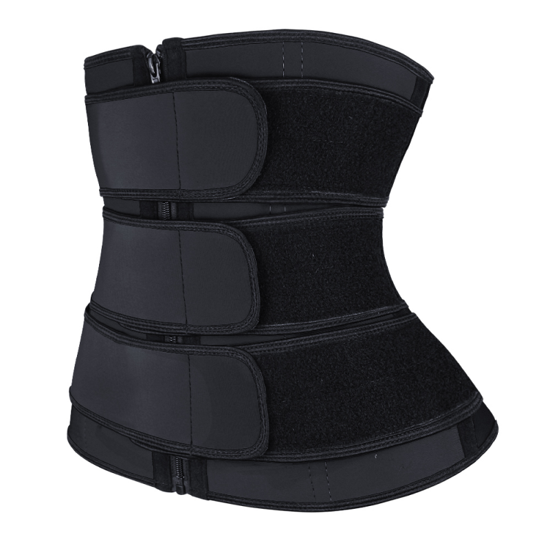 New Fashion 3 Belt Neoprene Waist Trainer with Zipper Corset Women Waist Cincher Fat burning corset 