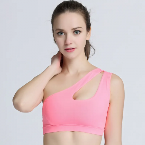 women lady girl Dry Quickly One Shoulder Sports Exercise Fitness Bra Workout Yoga Bra Sexy Cute