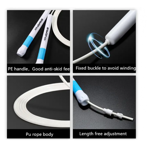 Adjustable length custom logo silicone plastic skipping jump rope weighted speed skipping jump rope