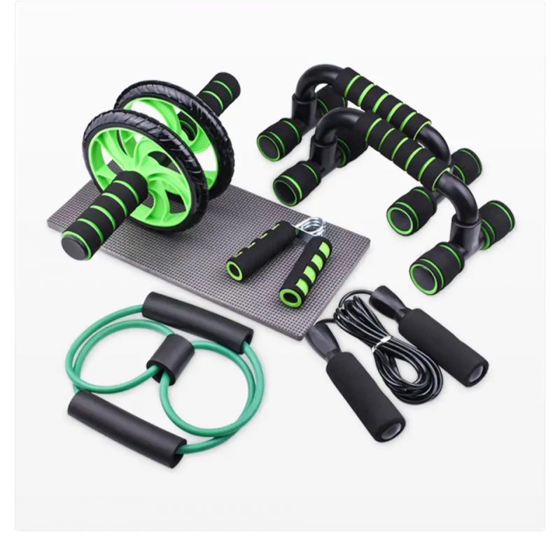 Home Portable Workout Gym Many Kinds Abdominal fitness Wheel 7 Piece Fitness Equipment Set