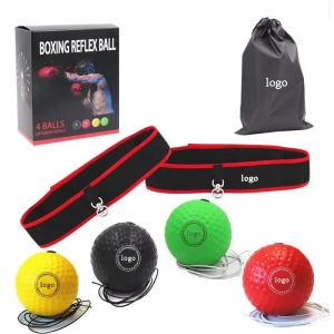 BOXING Reflex Ball - 4 React Reflex Ball Adjustable Headband Great for Reflex MMA and Krav Mega Training 