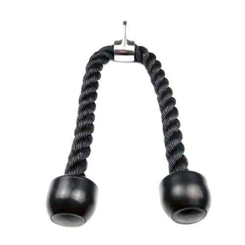 Black Tricep Rope Pull Down 27 or 36 Inch Heavy Duty Nylon Rope Exercise Training Cable