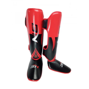 Boxing Training & MMA Fighting Shin Pads Leather Shin Instep Leg and Foot Protector 