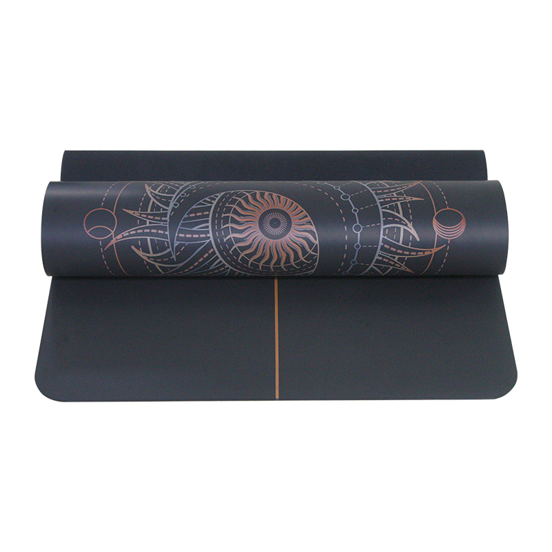 Golden Printing Fitness Exercise Non Slip 183*68CM PU Rubber Eco Friendly Yoga Mat 