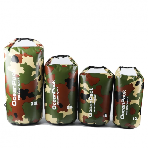 Camouflage drifting waterproof bag one-shoulder dry bag outdoor waterproof bag life-saving dual-use bag