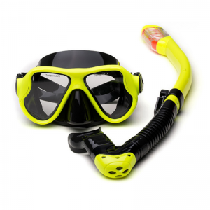 Silica gel tempered glass learning to swim free diving adult snorkeling two-piece snorkeling mask breathing tube set 