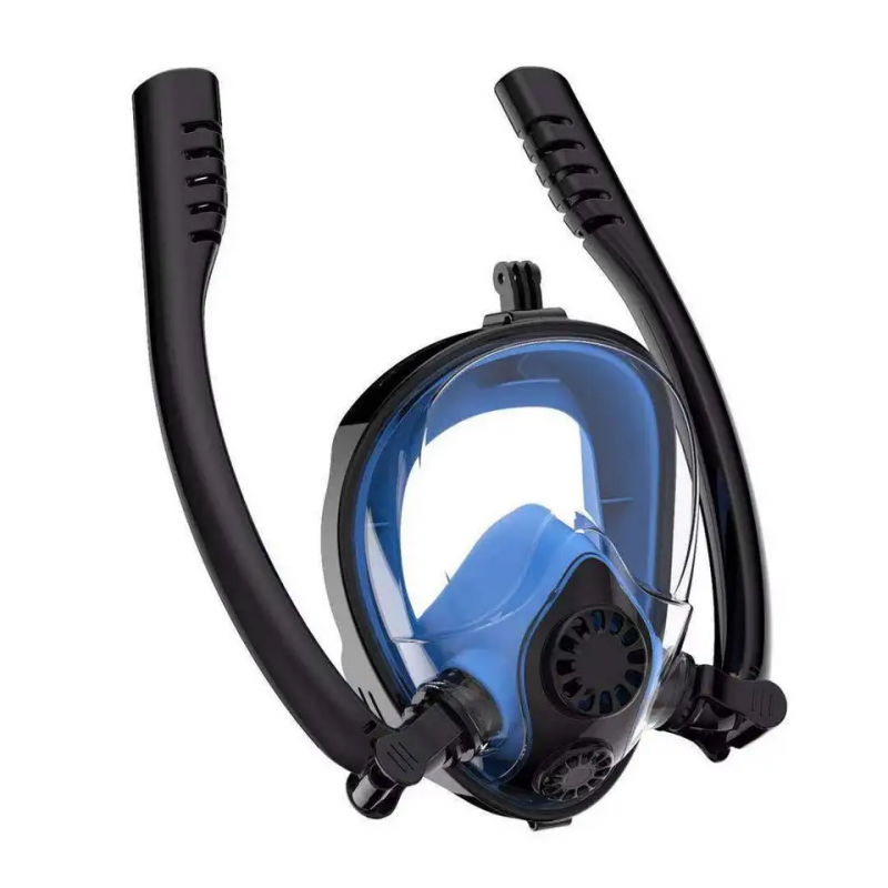 Double tube snorkeling mask Full dry snorkeling mask High resolution anti-fog adult swimming diving suit 