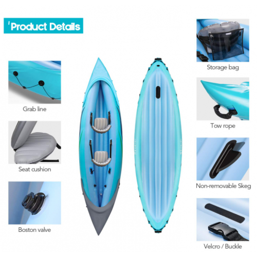 PVC canoe single person water surfing canoe double boat thickened inflatable drift charge paddle pump