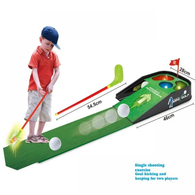 Children's golf practice table set with sound and light music indoor and outdoor golf