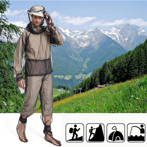 Outdoor wild fishing adventure net gauze anti-mosquito clothing park sports anti-mosquito bite clothes pants suit