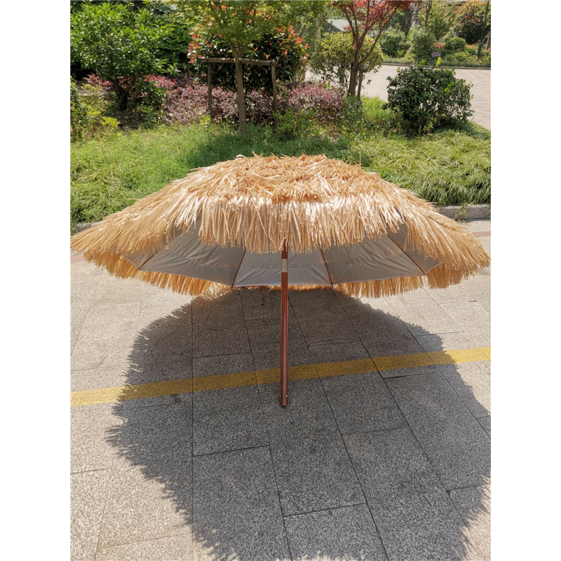 Hawaiian Style Umbrella Sunshade Straw Umbrella PP Grass Raffia Beach Umbrella 