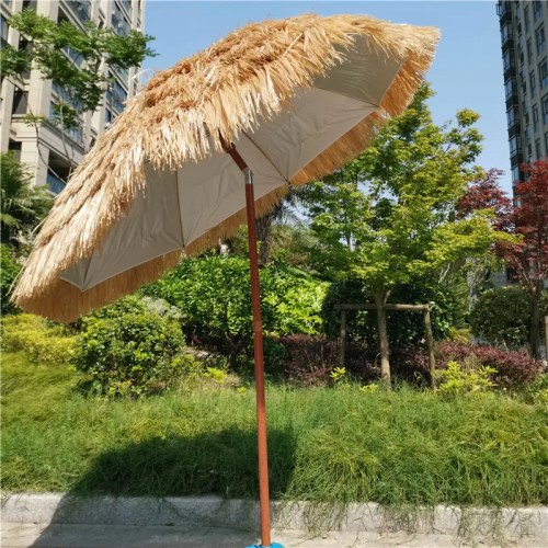 Hawaiian Style Umbrella Sunshade Straw Umbrella PP Grass Raffia Beach Umbrella