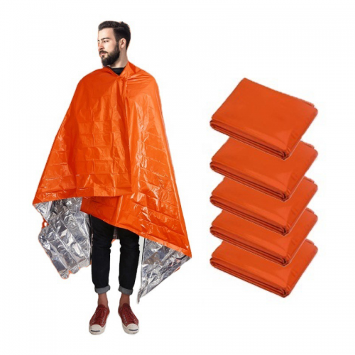 Survival Foil Emergency Thermal Blanket Orange Outdoor camping