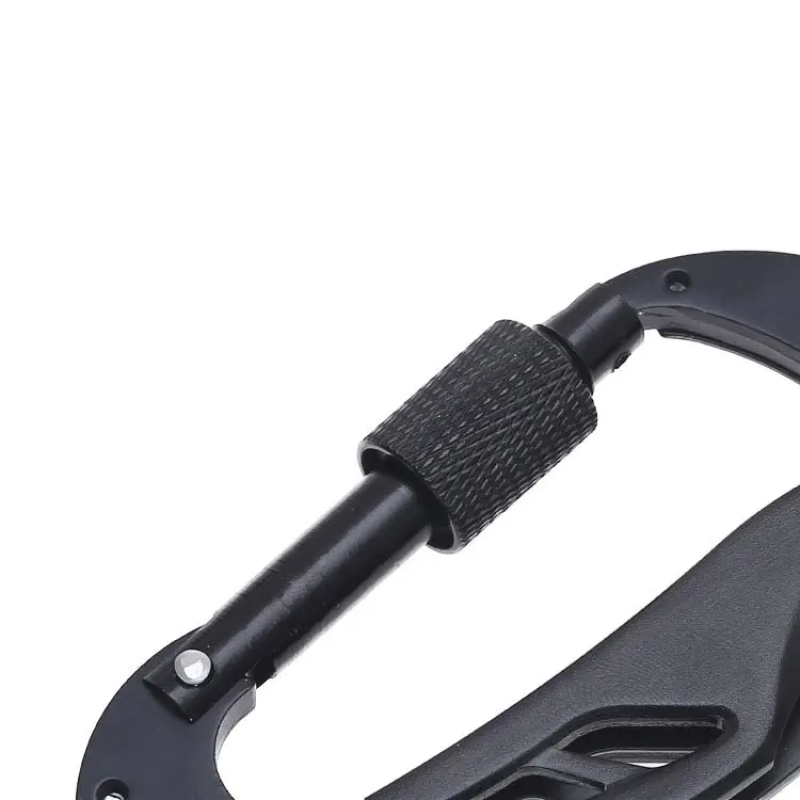 Multi-functional carabiner camping supplies multi-purpose with LED light multi-functional D-type outdoor carabiner 