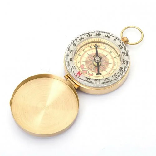 Manufacturers wholesale G50F clamshell pure copper outdoor compass enhanced luminous multifunctional compass high-end pocket watch