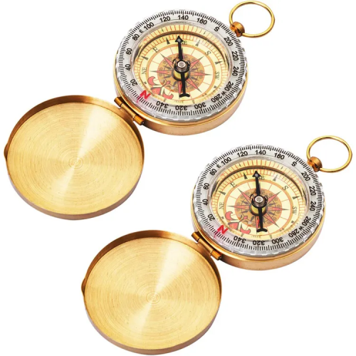 Manufacturers wholesale G50F clamshell pure copper outdoor compass enhanced luminous multifunctional compass high-end pocket watch