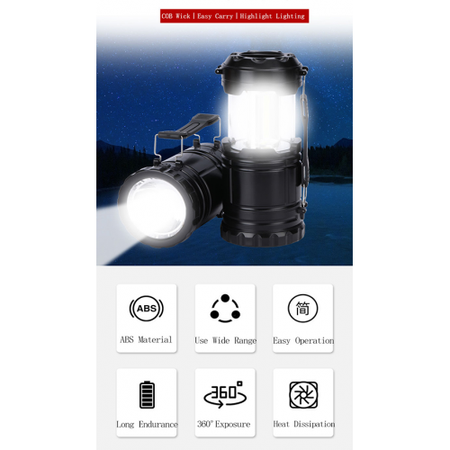 Camping Light LED Telescopic Tent Light Camp Light Outdoor Emergency Portable Horse Lantern