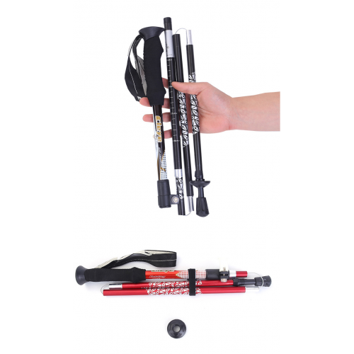 Folding alpenstock aluminum folding rod extended handle multi-functional cane spot five crutches