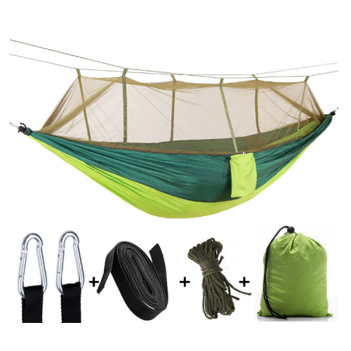 Manufacturer sells outdoor mosquito net hammock camping with mosquito net ultra light nylon two-man army green camping air tent