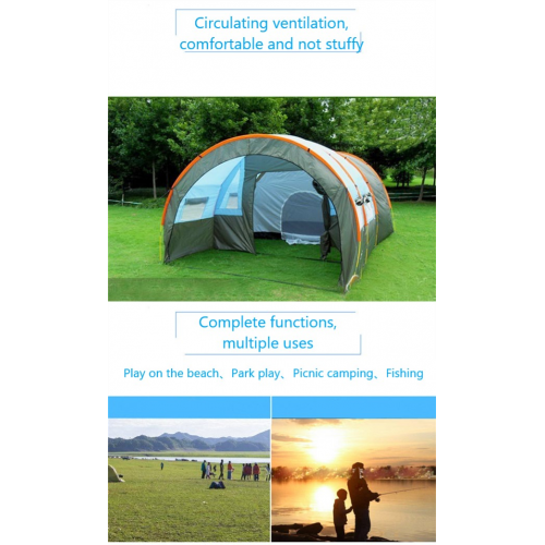 outdoor camping double layer one bedroom two living rooms turnel multiple group sport equipment camping tent