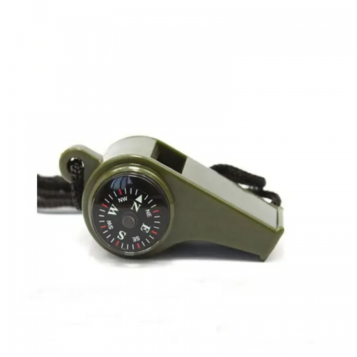 Multifunctional Outdoor Camping Whistle Compass with 7 Functions Compass with Thermometer