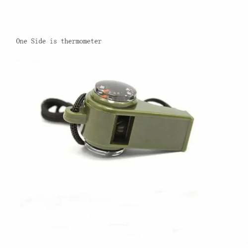 Multifunctional Outdoor Camping Whistle Compass with 7 Functions Compass with Thermometer