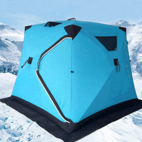 Tents outdoor winter fishing shelter warm ice fishing house cotton tents thickened camping supplies open relief tents quickly