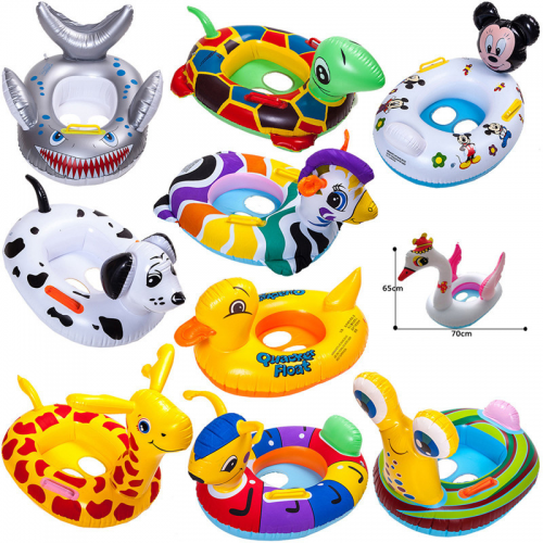 PVC Sit In Swimming Cute Air inflation Pool Float Car Seat Boat Riding Swimming Ring For Children