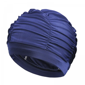 Swimming cap solid color xl length release swimming cap Ladies' Swimming Pool hot spring pleated ear protector swimming cap 