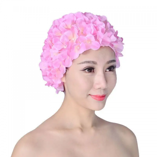 New handmade flower swimming cap adult European and American fashion swimming cap petal hair care swimming cap