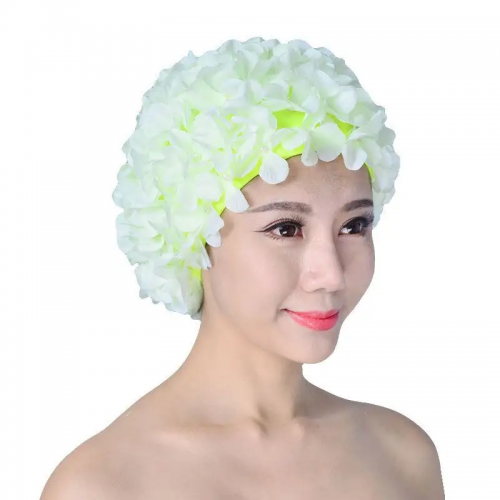 New handmade flower swimming cap adult European and American fashion swimming cap petal hair care swimming cap