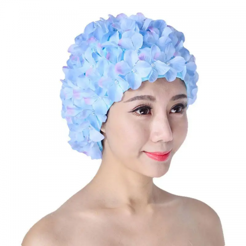 New handmade flower swimming cap adult European and American fashion swimming cap petal hair care swimming cap