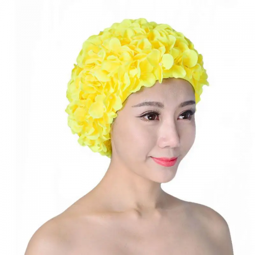 New handmade flower swimming cap adult European and American fashion swimming cap petal hair care swimming cap