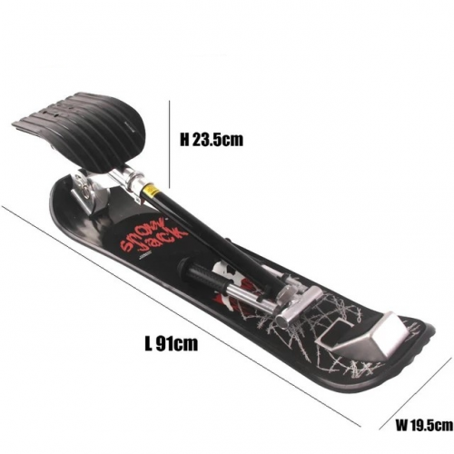 Snow Sled Ski Scooter Winter Aluminum Alloy Snowboard with Grip Handle