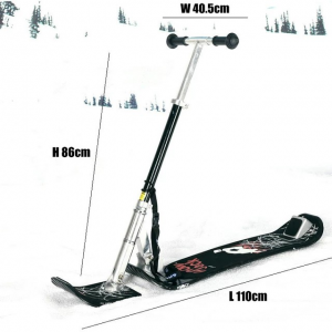 Snow Sled Ski Scooter Winter Aluminum Alloy Snowboard with Grip Handle 