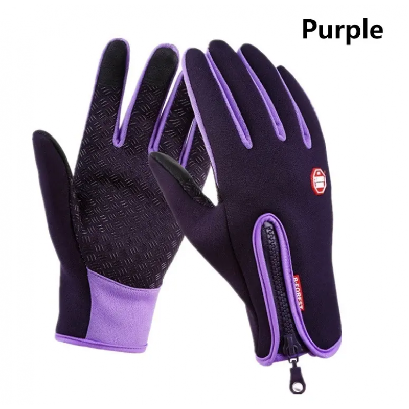 Outdoor Sports Autumn winter ladies anti-splash water windproof warm gloves cycling touch screen zipper ski gloves male 