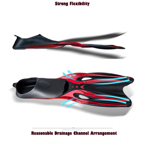 Professional Adult Environmental TPR Swimming Dive Frog Shoes Rubber Free Snorkeling Flippers