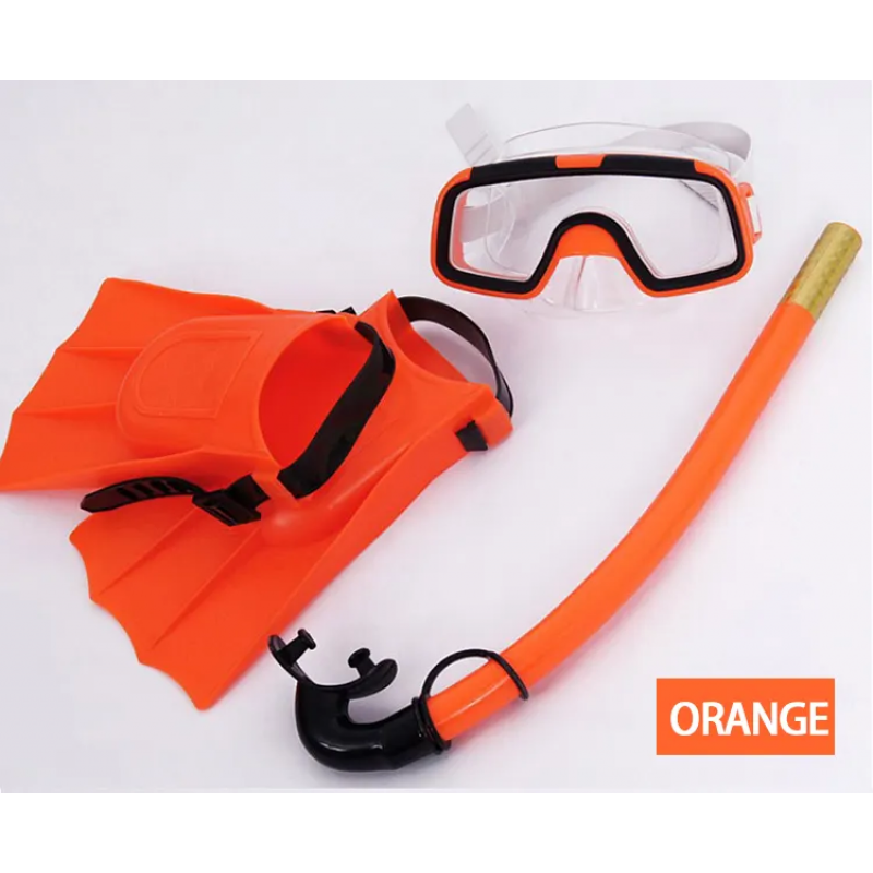 Children's goggles snorkeling kit goggles swimming glasses breathing tube fins 