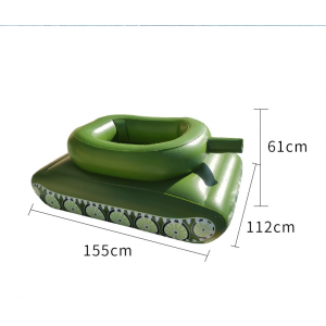 2021 new style inflatable tank water spray armored car  adult floating row swimming ring 