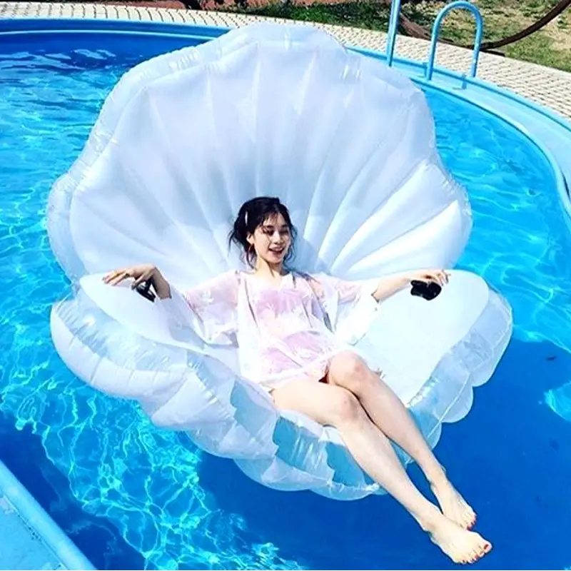 Water inflatable seat deck chair Shell floating bed sofa swimming ring for pool party 