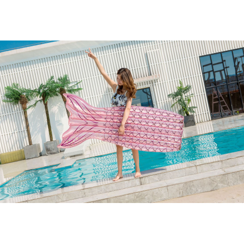 Inflatable sequins mermaid floating row fish tail water floating row